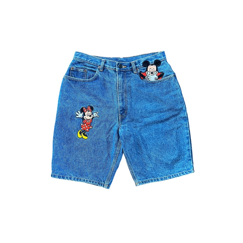 Denim Mickey and Minnie Patch Shorts